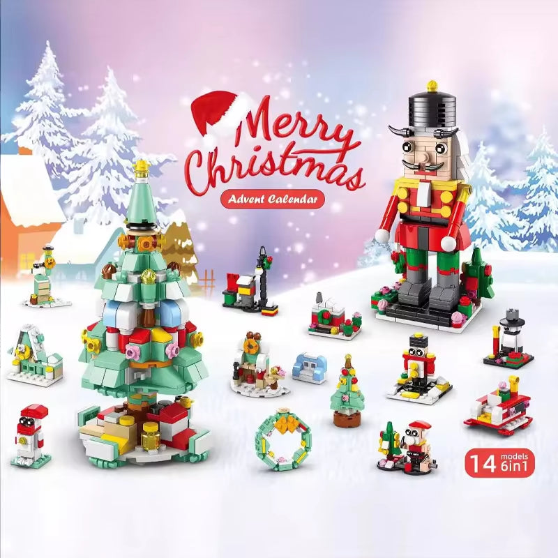 RhodesDavis Christmas Building Blocks Set Box Kids Toys 24Years Xmas Advent Calendar Bricks Diy Kit Gift for Children 6 Years Old and Above