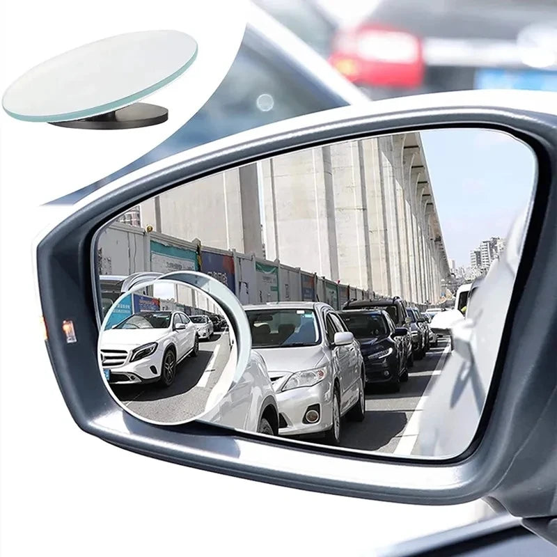 RhodesDavis 360 Degree Car Blind Spot Rear View Mirror Wide Angle Adjustable Small round Mirror Car Reverse Auxiliary Rearview Convex Mirror