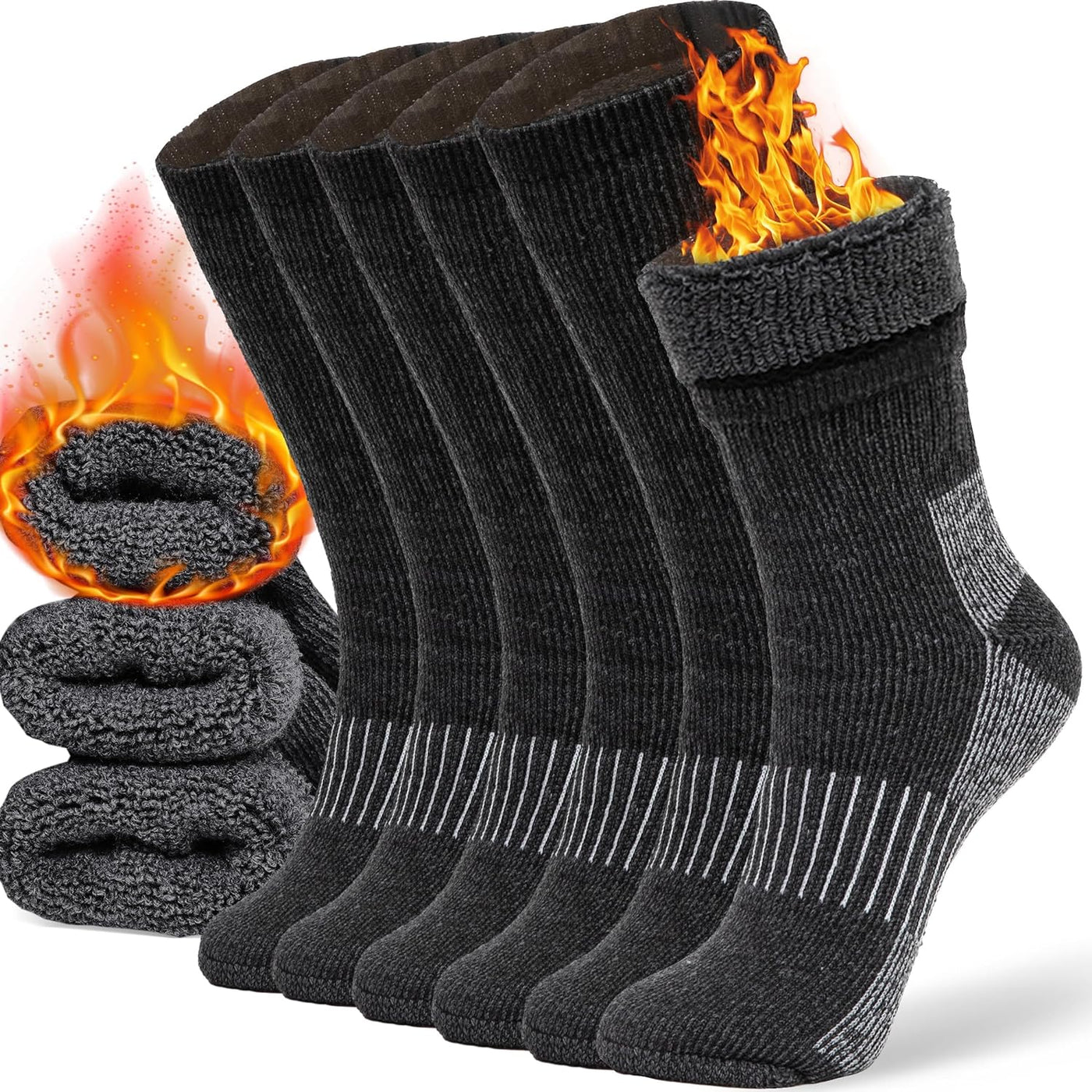 RhodesDavis Merino Wool Socks Casual Warm Socks for Winter Cozy Boot Socks for Men & Women