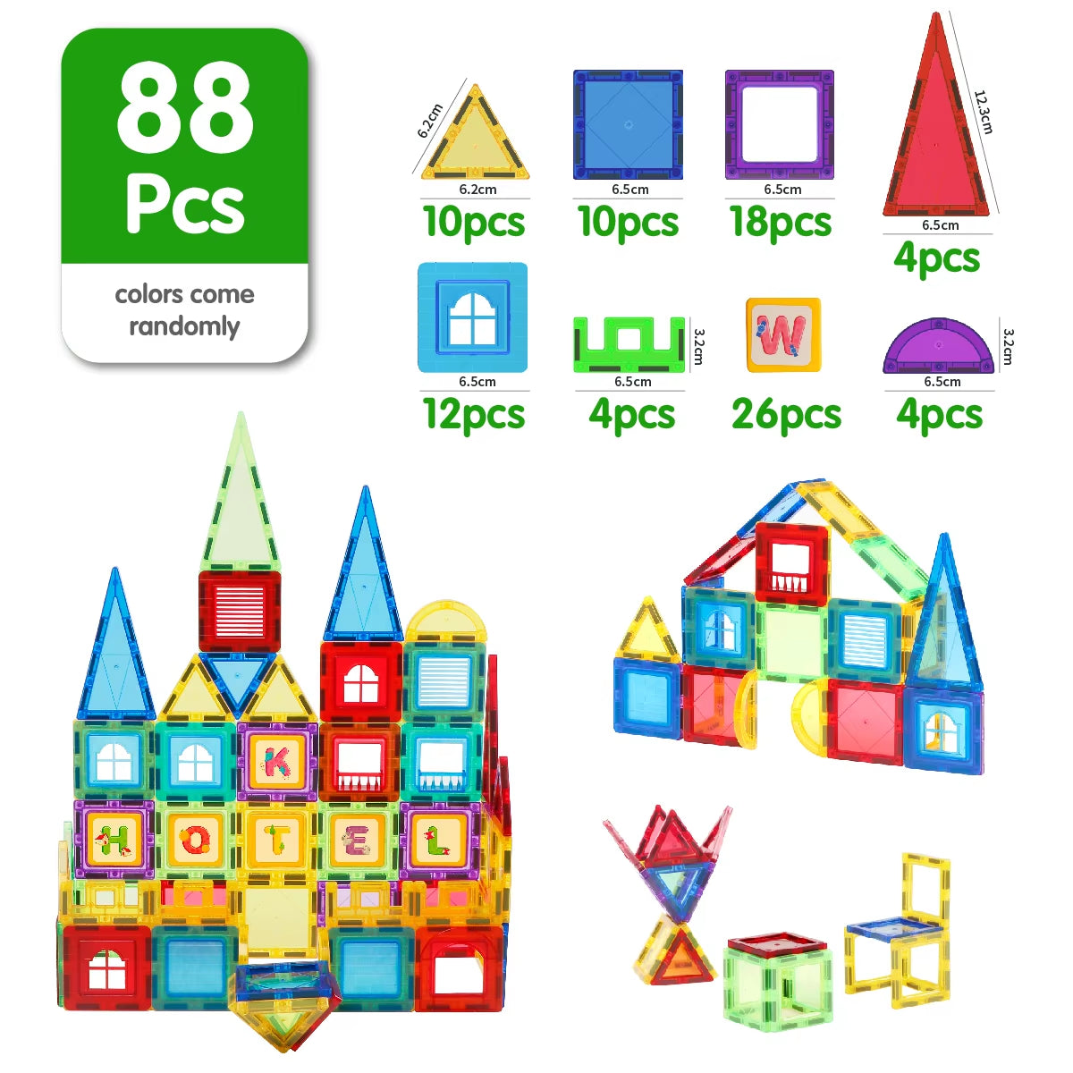 RhodesDavis Magnetic Building Blocks Construction Set Magnet Tiles Children Montessori Educational Game Toys for Kid Boy Girl Gift