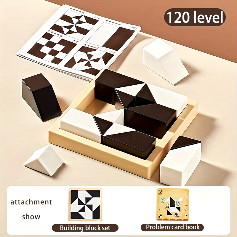 RhodesDavis 120 Level Hidden Block Puzzle: 3+ Years, ABS Material, Enhances Logic and Spatial Reasoning, Suitable for 3-8 Year Olds