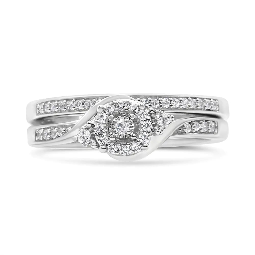 RhodesDavis Eternal Swirl Diamond Bridal Set in Sterling Silver