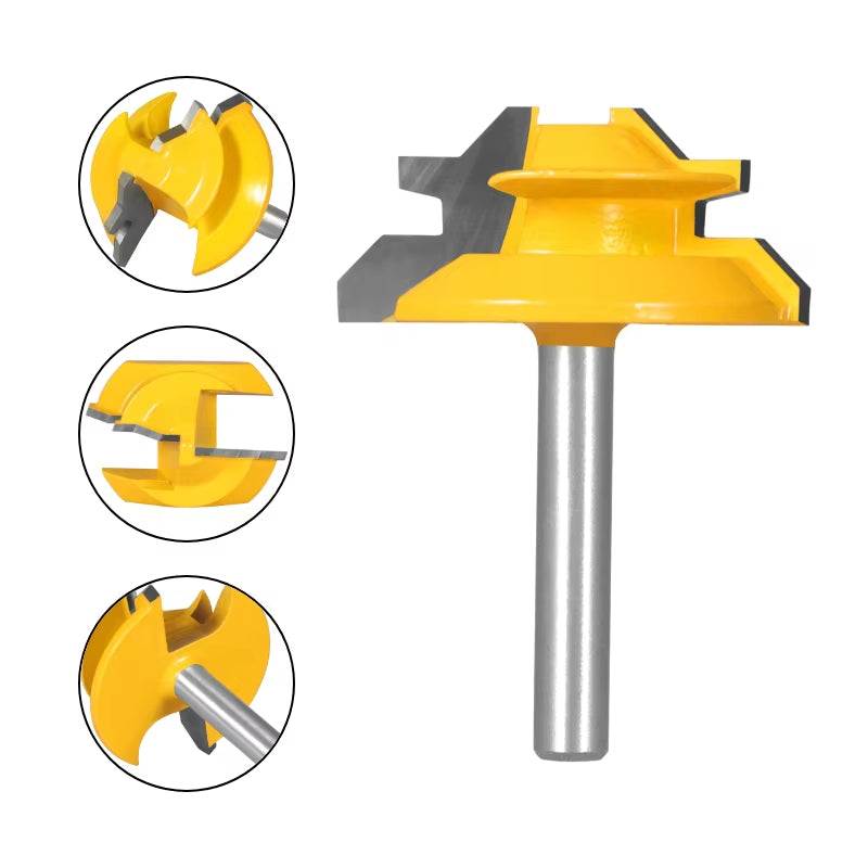 RhodesDavis 1PC 45° Degree Lock Miter Router Bit Woodworking Milling Cutter for Wood Tools