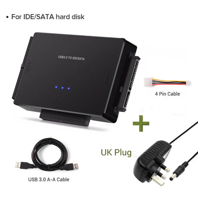 RhodesDavis USB 3.0 to SATA IDE Hard Disk Adapter Converter Cable for 3.5 2.5 Inch HDD/SSD CD DVD ROM CD-RW 3 in 1 IDE SATA Adapter