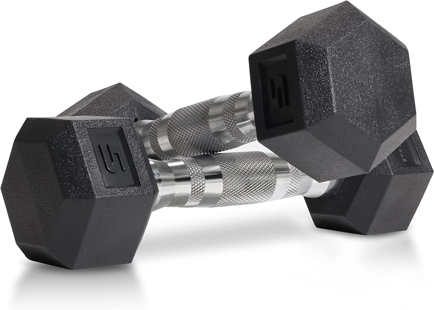 RhodesDavis Rubber Hex Dumbbell Sets - Available in Pairs of 5, 10, 15, 20, and 25 lbs