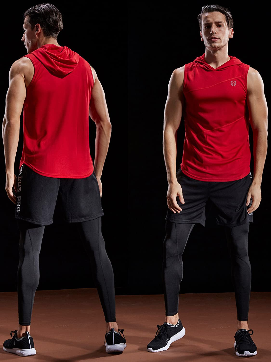 RhodesDavis Dry Fit Workout Athletic Muscle Tank Top Running Shirts with Hoods