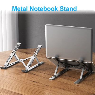 RhodesDavis Aluminum Alloy Laptop Holder Stand Adjustable Foldable Portable for Notebook Computer Bracket Lifting Cooling Holder Non-Slip