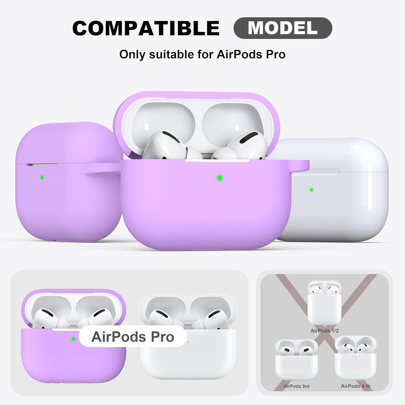 RhodesDavis AirPods Pro 1st/2nd Generation Soft Silicone Protective Case