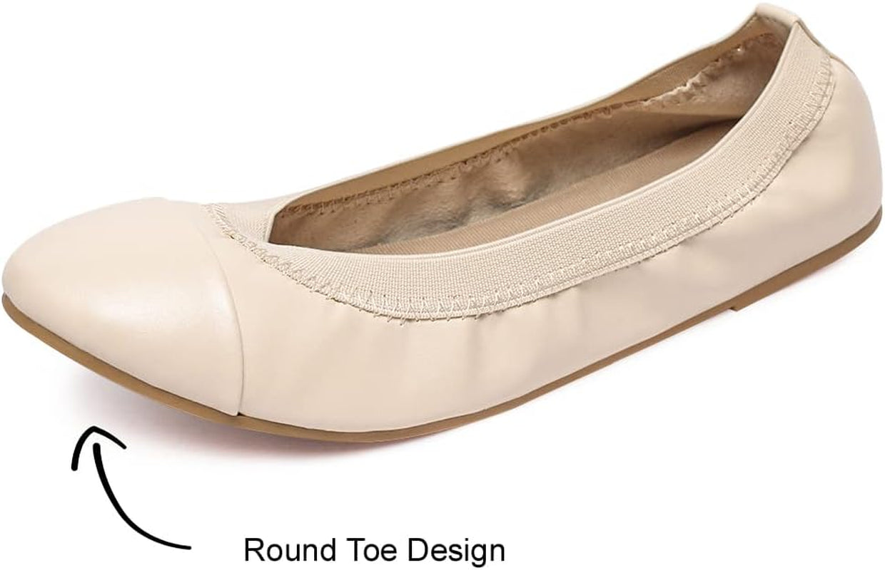 RhodesDavis Women's Classic Round Toe Ballet Flats - Casual Comfort Slip-On Soft Walking Shoes