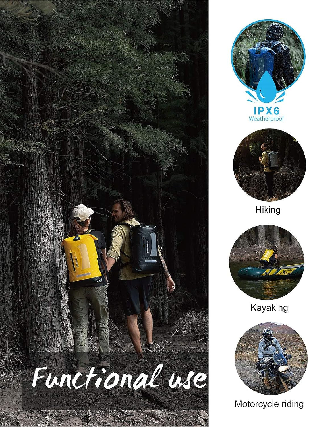 RhodesDavis Waterproof Backpack Dry Bag 20L/30L/40L, Floating Dry Backpack Waterproof for Men, Dry Sack Waterproof Bag for Kayak