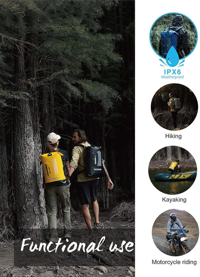 RhodesDavis Waterproof Backpack Dry Bag 20L/30L/40L, Floating Dry Backpack Waterproof for Men, Dry Sack Waterproof Bag for Kayak