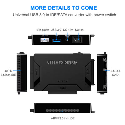 RhodesDavis USB 3.0 Zilkee Ultra Recovery Converter Sata HDD SSD Hard Disk Drive Data Transfer Converter SATA Adapter Cable