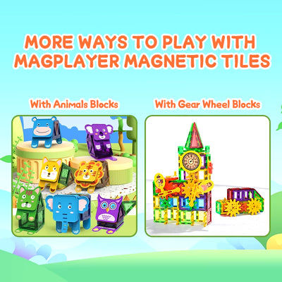 RhodesDavis Magnetic Building Blocks Construction Set Magnet Tiles Children Montessori Educational Game Toys for Kid Boy Girl Gift