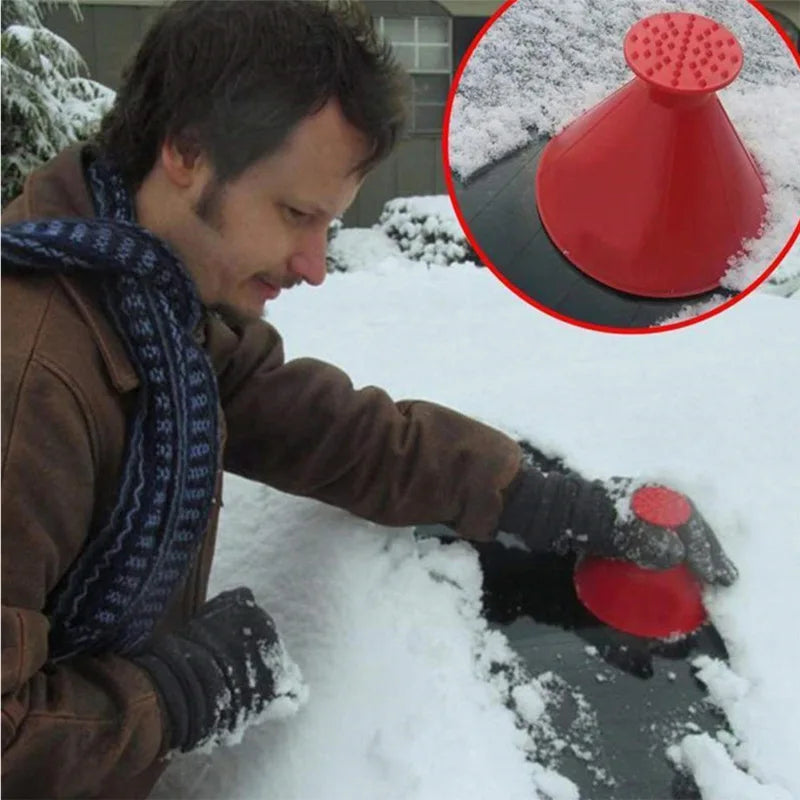 RhodesDavis Winter Auto Car Magic Window Windshield Car Ice Scraper Shaped Funnel Snow Remover Deicer Cone 2023 New Scraper for Car Glass