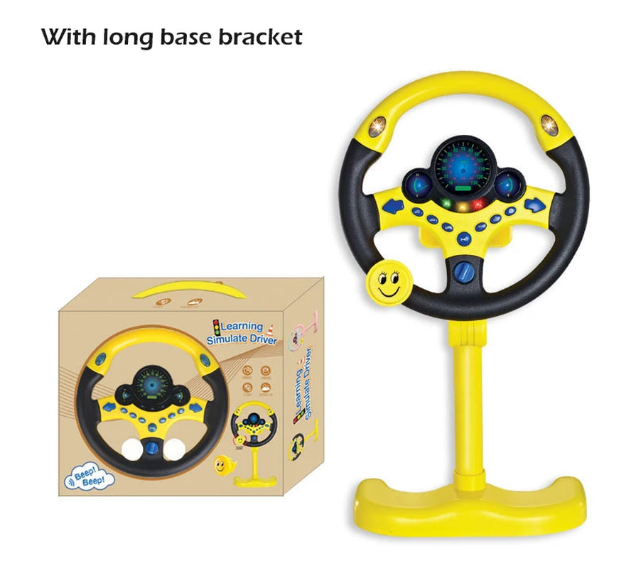 RhodesDavis Infant Shining Eletric Simulation Steering Wheel Toy with Light Sound Kids Early Educational Stroller Steering Wheel Vocal Toys