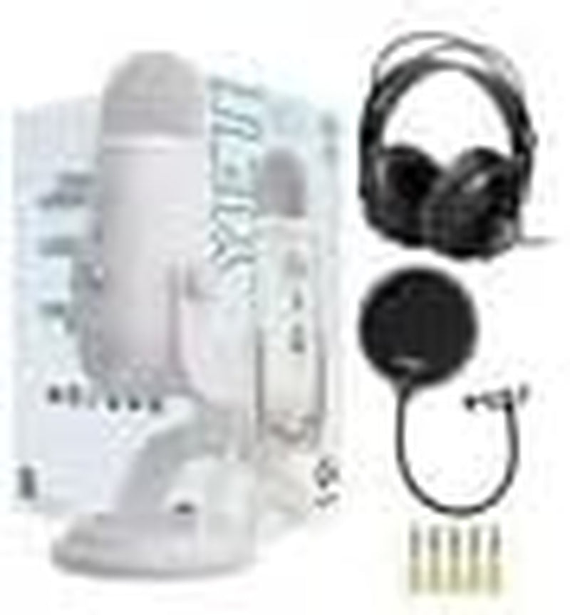 RhodesDavis Yeti USB Microphone Bundle in Blackout with Knox Gear Headphones and Pop Filter (3-Piece Set)