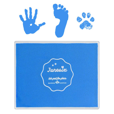 RhodesDavis Washable Non-Toxic Ink Stamp Pad for Baby Footprints and Handprints, 5x4 inches, Sky Blue