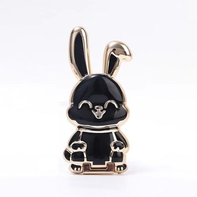 RhodesDavis Cartoon Rabbit Finger Ring Phone Holder - Slim, Foldable Adhesive Stand with Retractable Support Frame