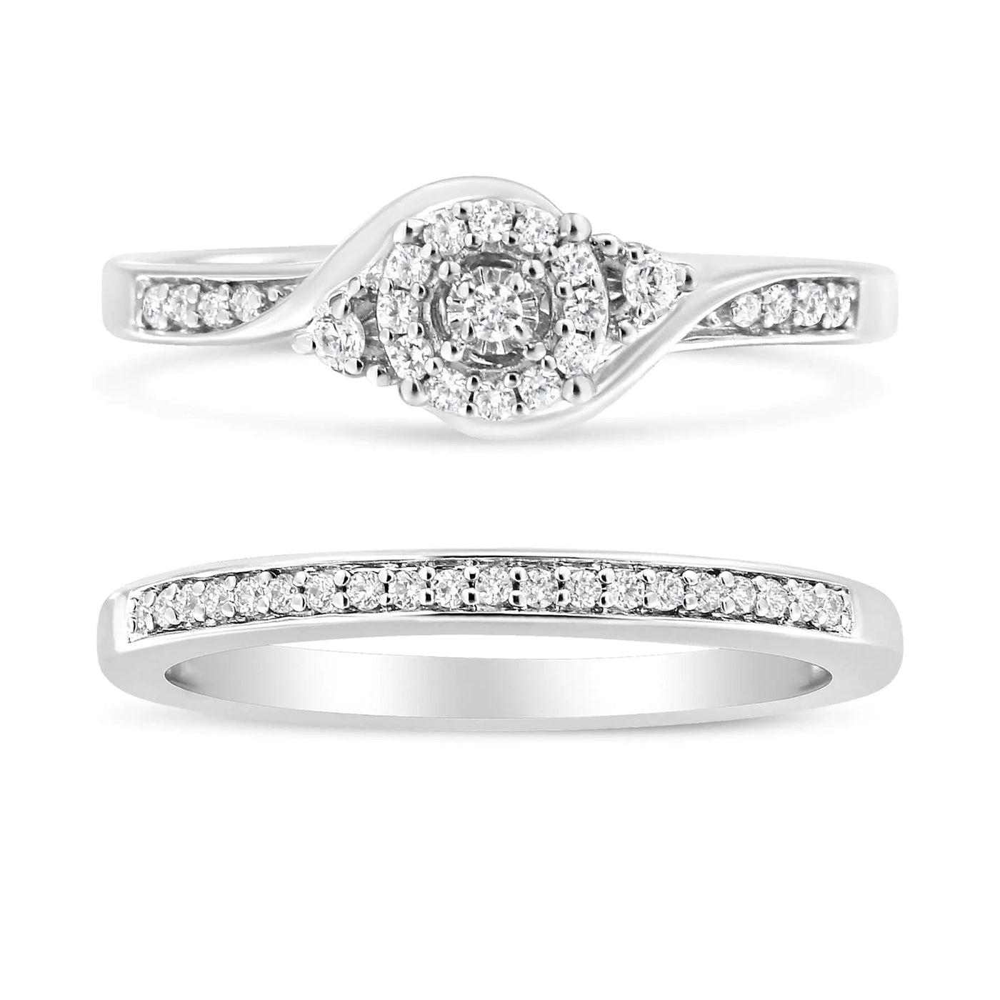 RhodesDavis Eternal Swirl Diamond Bridal Set in Sterling Silver