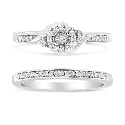 RhodesDavis Eternal Swirl Diamond Bridal Set in Sterling Silver