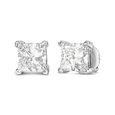 RhodesDavis Regal 14K White Gold Princess Diamond Studs