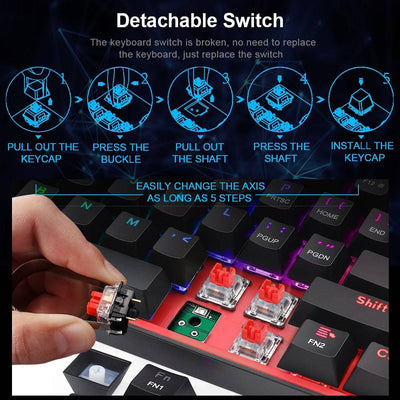 RhodesDavis Mini Mechanical Gaming Wired Keyboard