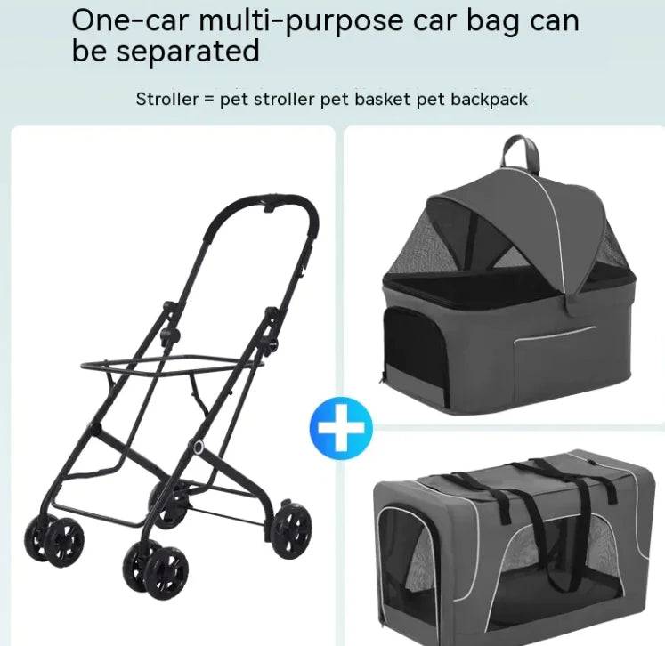 RhodesDavis Small Dog Lightweight Folding Cat Dog Trolley