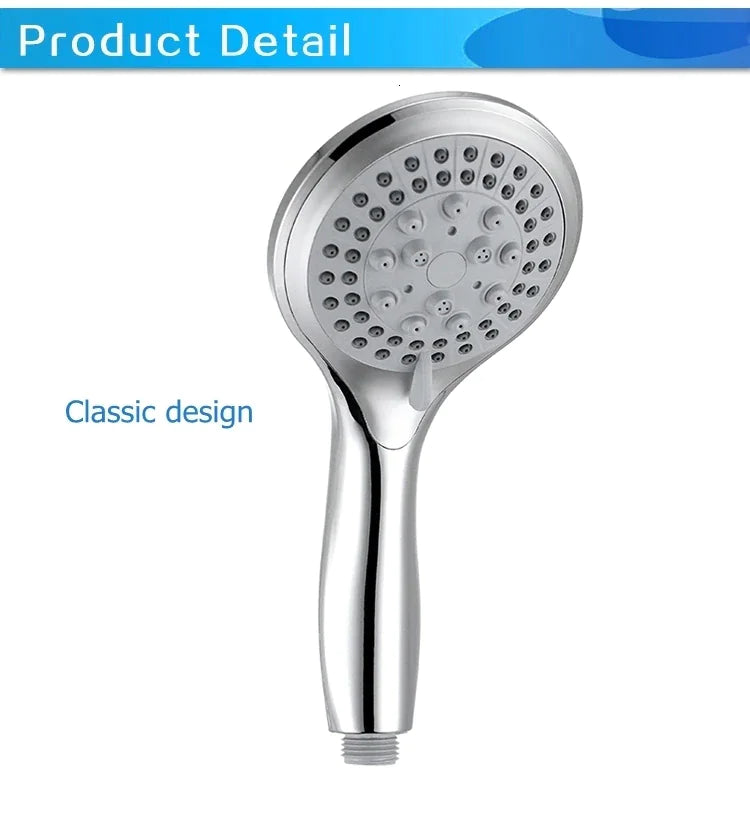 RhodesDavis High Pressure Shower Head 5 Settings Handheld Shower Heads Spray With 5 FT Hose