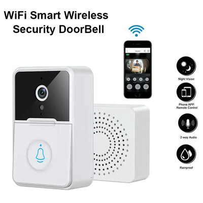 RhodesDavis Wireless Security Smart WiFi Doorbell Intercom Video Camera Door Ring Bell Chime