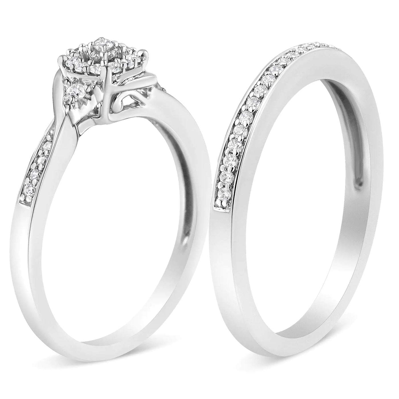 RhodesDavis Eternal Swirl Diamond Bridal Set in Sterling Silver